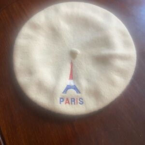 Cream Paris Embroidered Beret